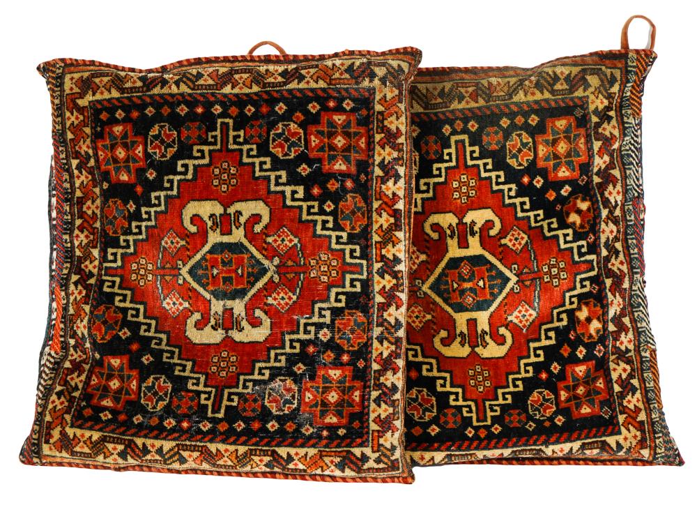 TWO PERSIAN RUG PILLOWSProvenance  32dfda