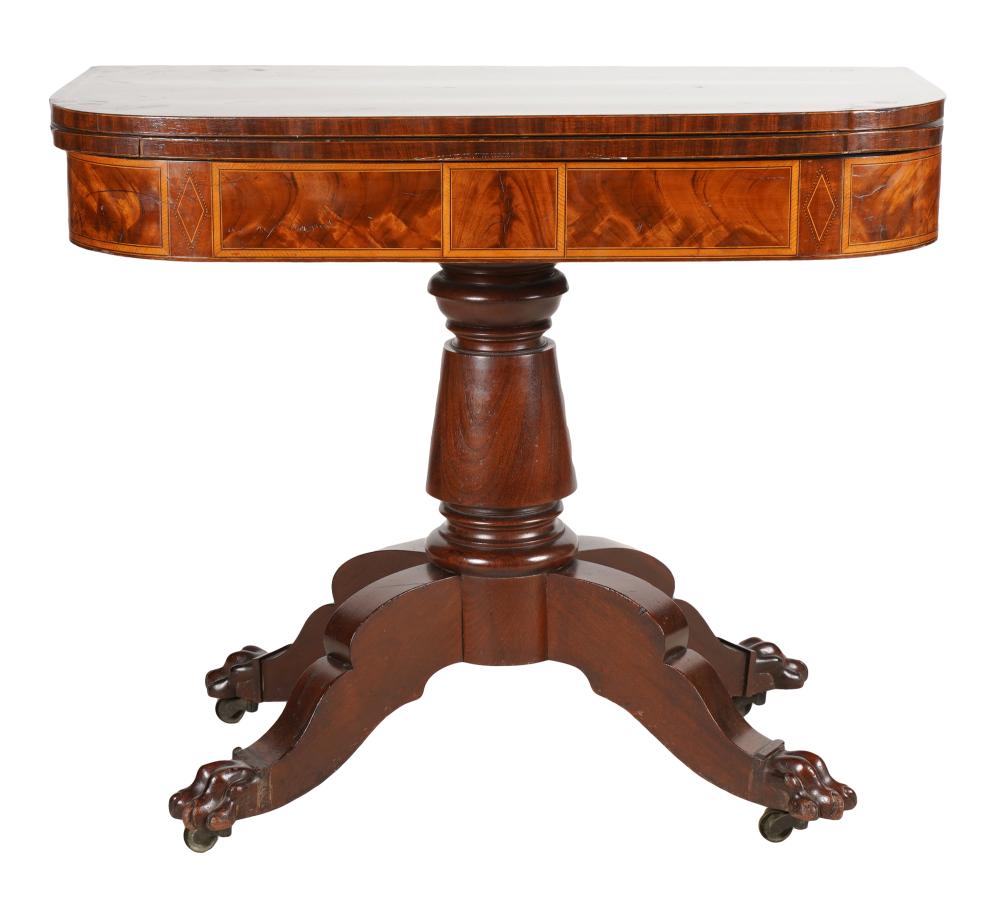 MAHOGANY FLIP-TOP PEDESTAL GAMES