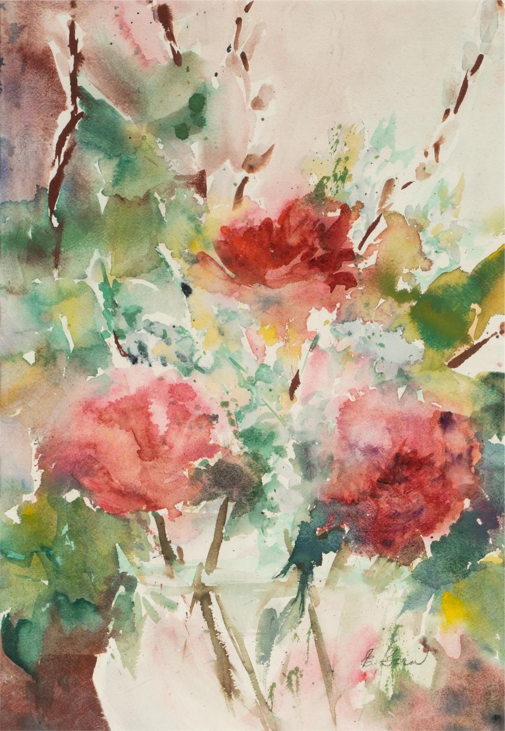 20TH CENTURY: ROSESwatercolor on paper,