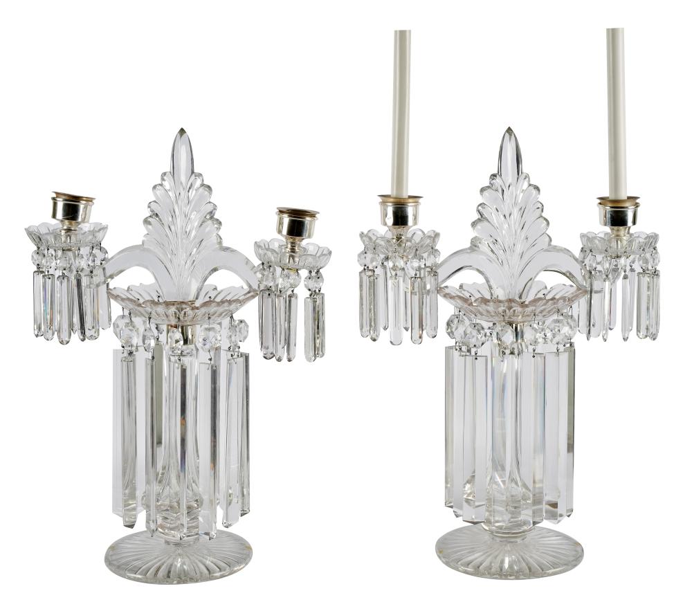 PAIR OF CRYSTAL TWIN LIGHT GIRANDOLESCondition  32e047