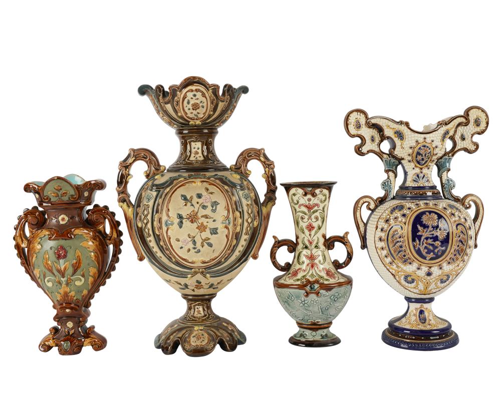 FOUR ASSORTED VICTORIAN MAJOLICA