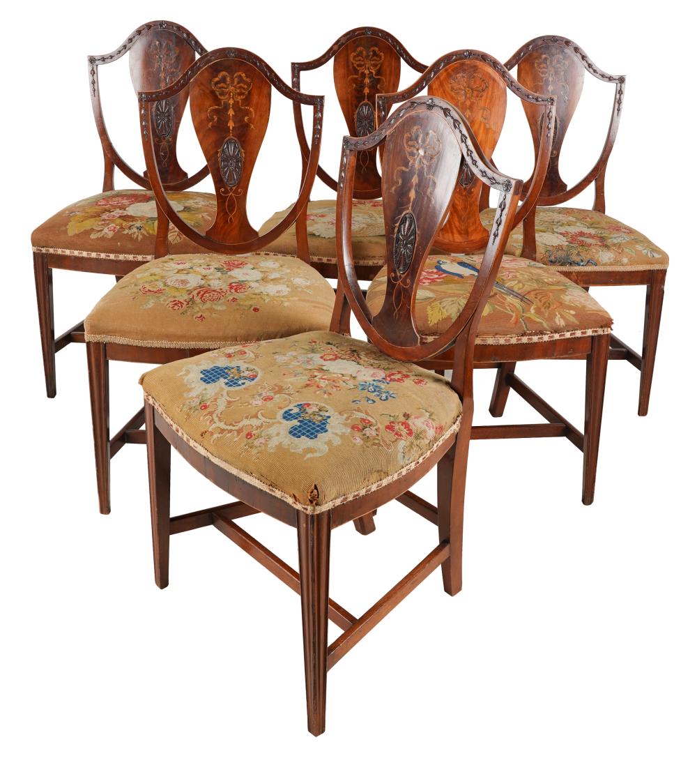 SET OF SIX HEPPLEWHITE-STYLE DINING