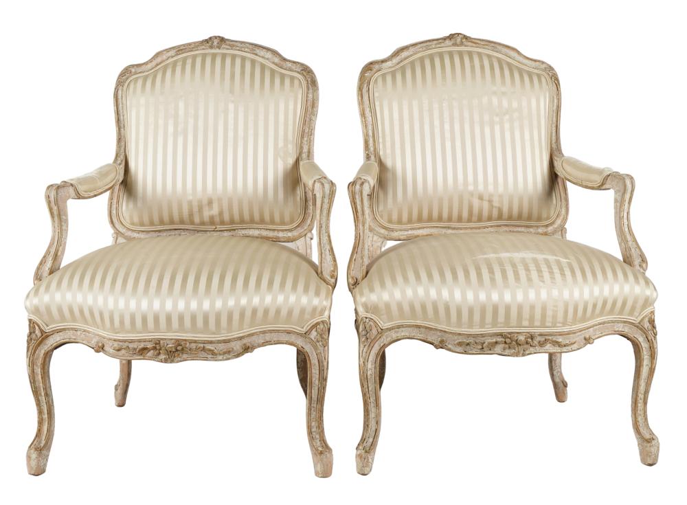 PAIR FRENCH PROVINCIAL-STYLE PAINTED