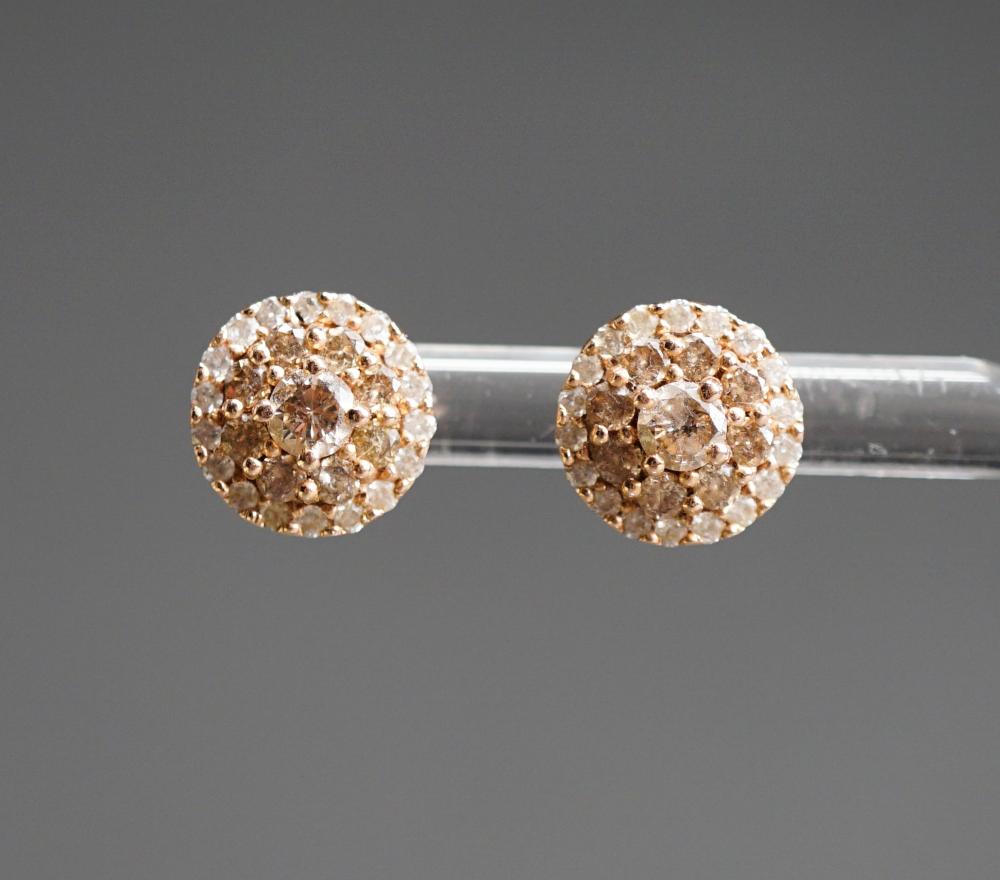 PAIR OF 14-KARAT ROSE-GOLD AND