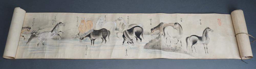 CHINESE HAND SCROLL OF HORSES  32e17d