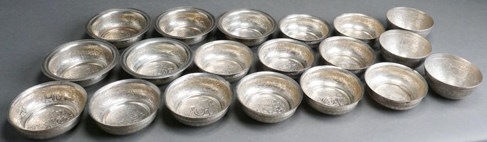 NINETEEN EGYPTIAN 900 SILVER BOWLS  32e186