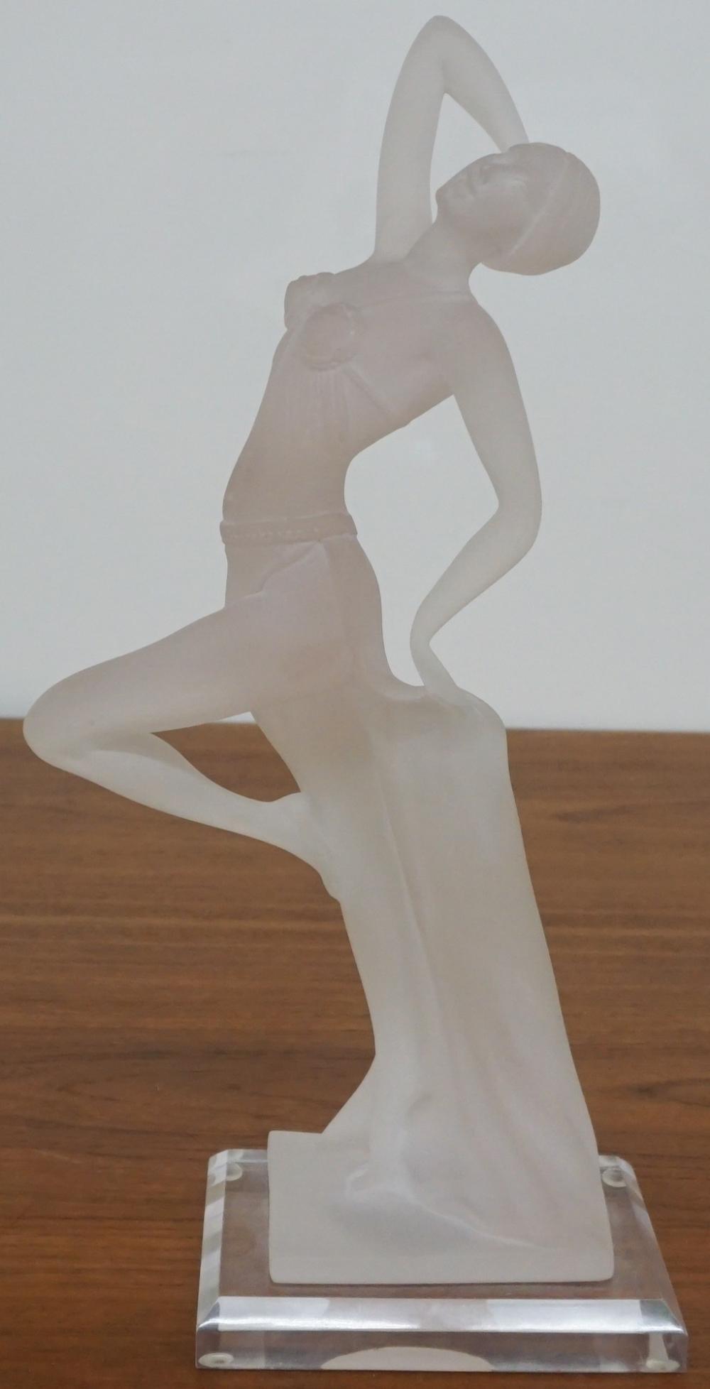 ART DECO STYLE LUCITE FIGURE OF