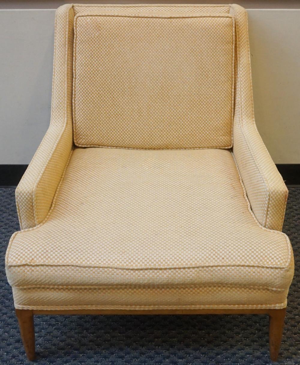 MID-CENTURY MODERN FRUITWOOD UPHOLSTERED