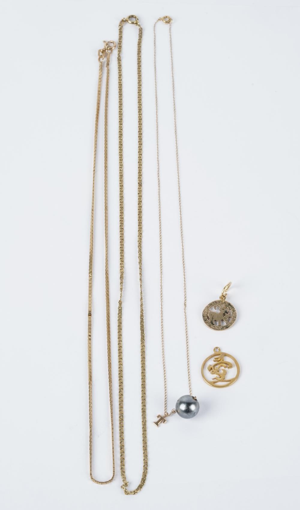 GROUP OF ASSORTED YELLOW GOLD CHAINS
