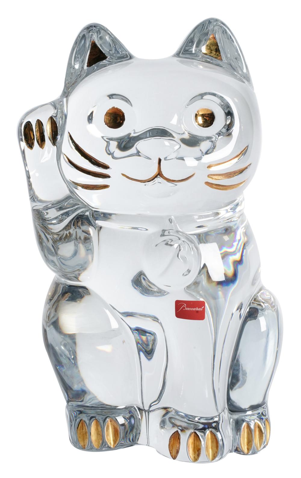 BACCARAT CRYSTAL LUCKY CAT FIGUREsigned