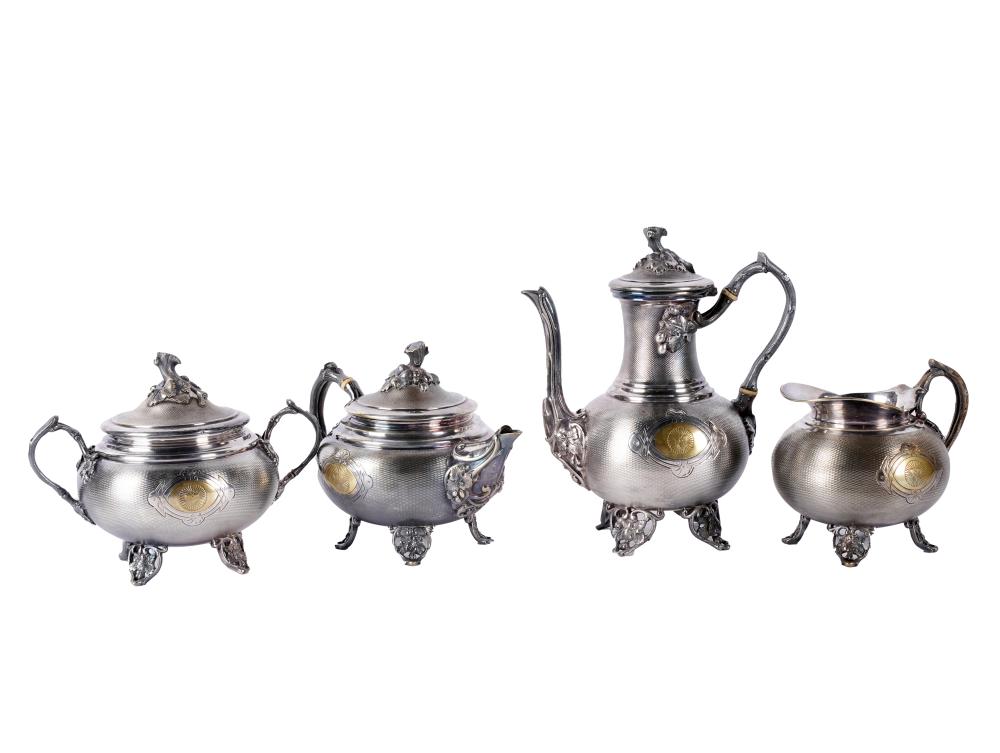 FRENCH SILVER-PLATE TEA SERVICECharles