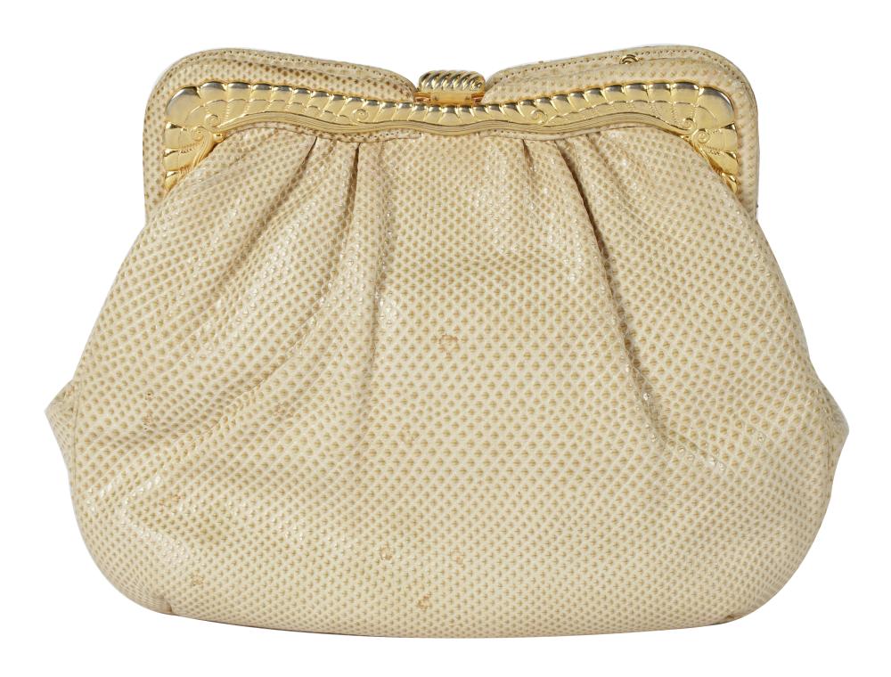 JUDITH LEIBER HANDBAGwhite lizard,