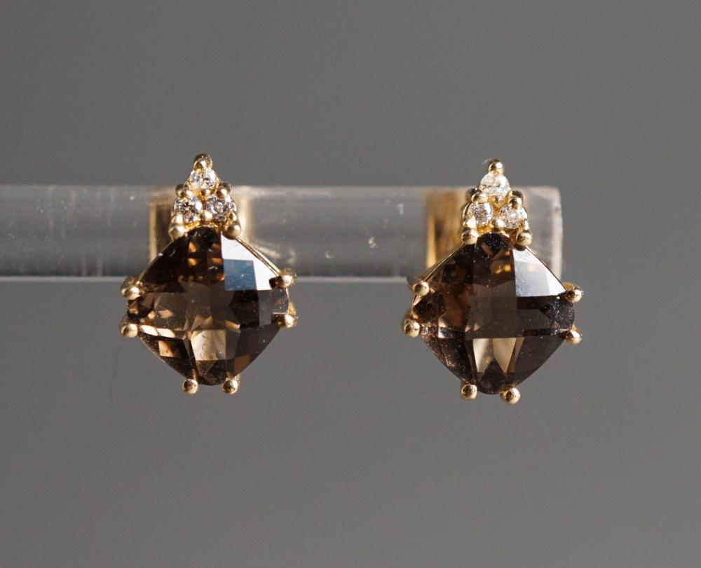 14-KARAT YELLOW-GOLD, SMOKEY QUARTZ