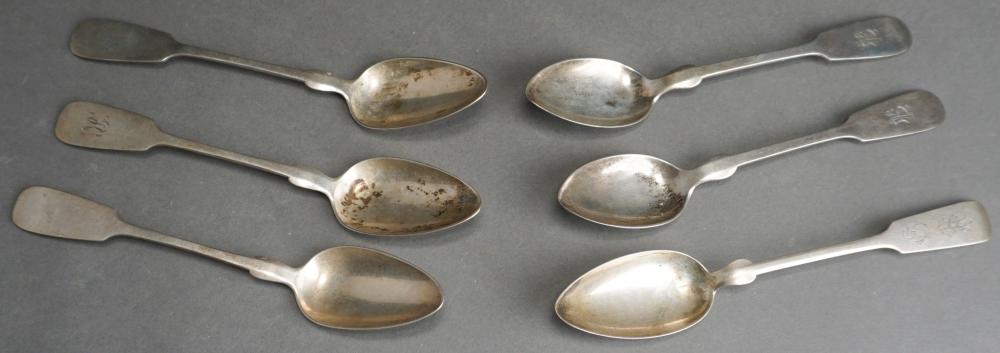SIX ASSORTED GERMAN .800-SILVER TABLESPOONS,