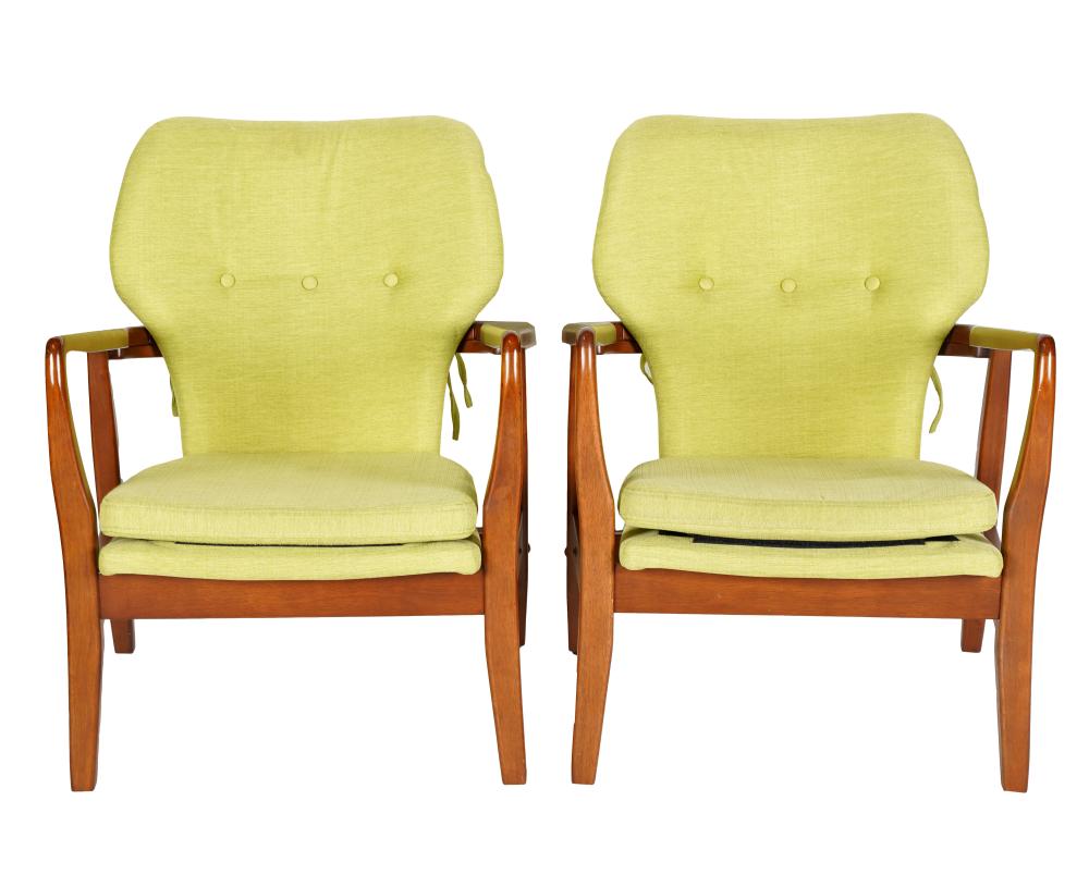 PAIR OF MODERNIST ARMCHAIRSstained 32e3fa