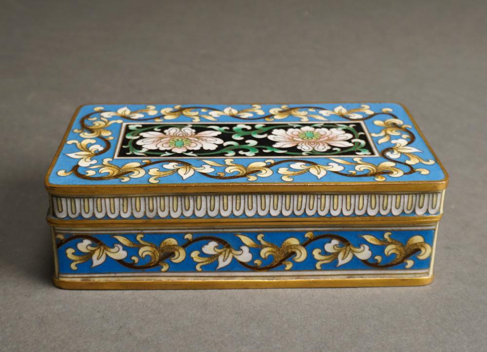 CHINESE CLOISONNE HINGED CASKET,