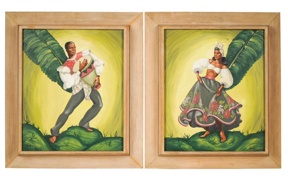 TWO WORKS HAITIAN DANCERSeach  32e42e