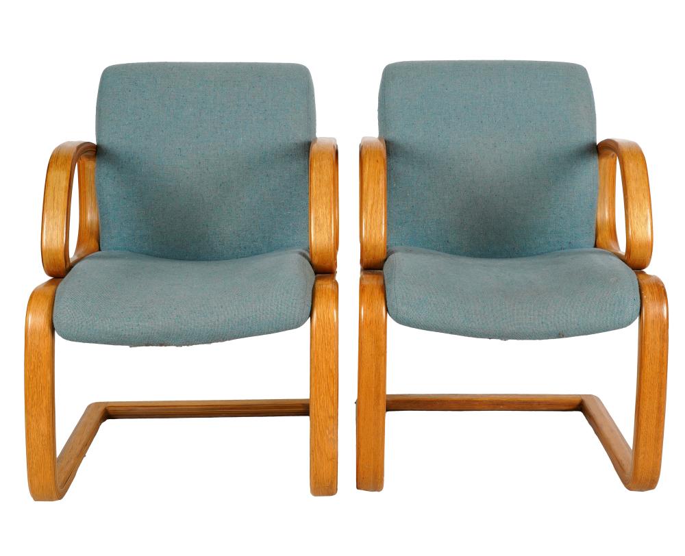 TWO BENT PLYWOOD ARMCHAIRSmanufacturer's
