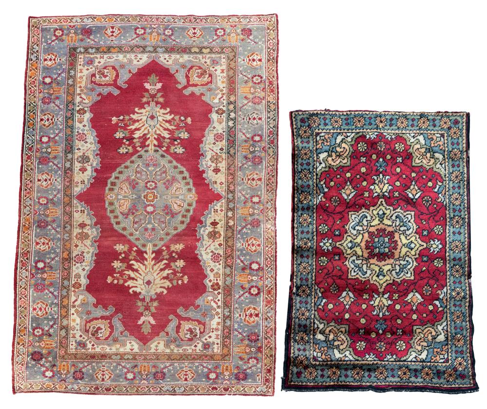 TWO ASSORTED PERSIAN RUGSeach wool;