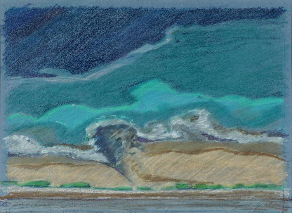 ARTIST UNKNOWN COASTAL LANDSCAPEpastel 32e4c6