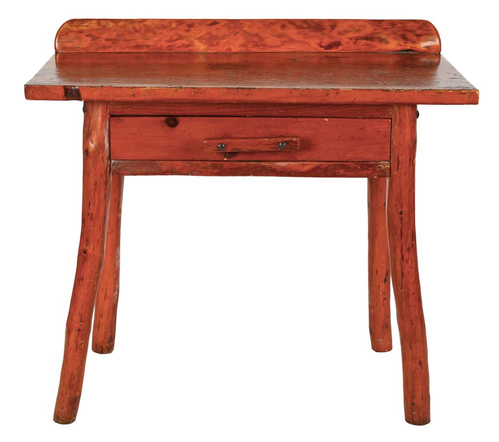 RUSTIC STAINED PINE WRITING TABLEcirca 32e4e2