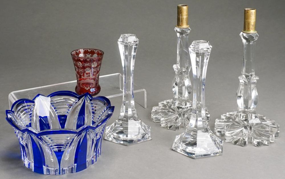 TWO PAIRS OF CANDLESTICKS, INCLUDING