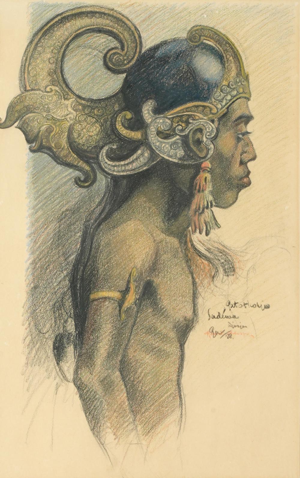 20TH CENTURY: WARRIOR1928; pastel and