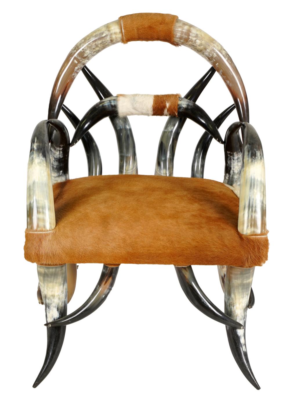 HORN HIDE ARMCHAIRunsigned 26 32e5b1