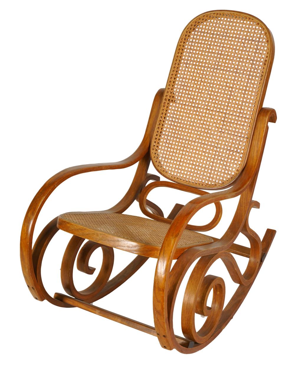 BENTWOOD ROCKING CHAIRwith caned