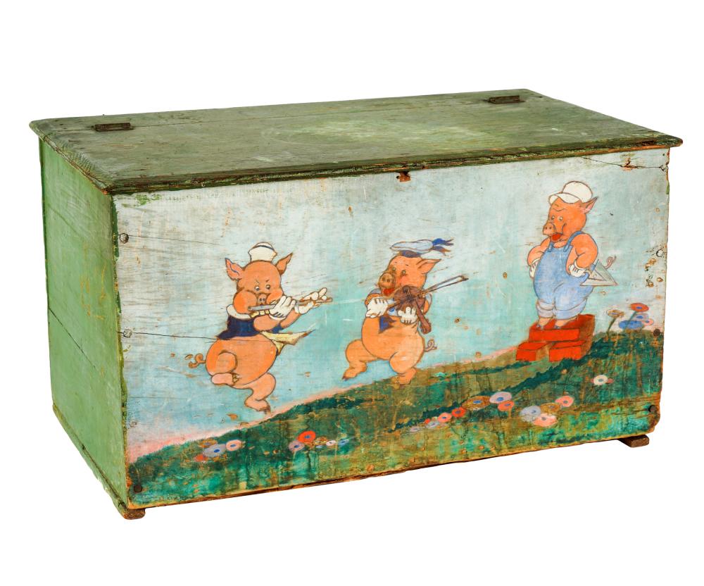THREE LITTLE PIGS PAINTED WOOD 32e65c