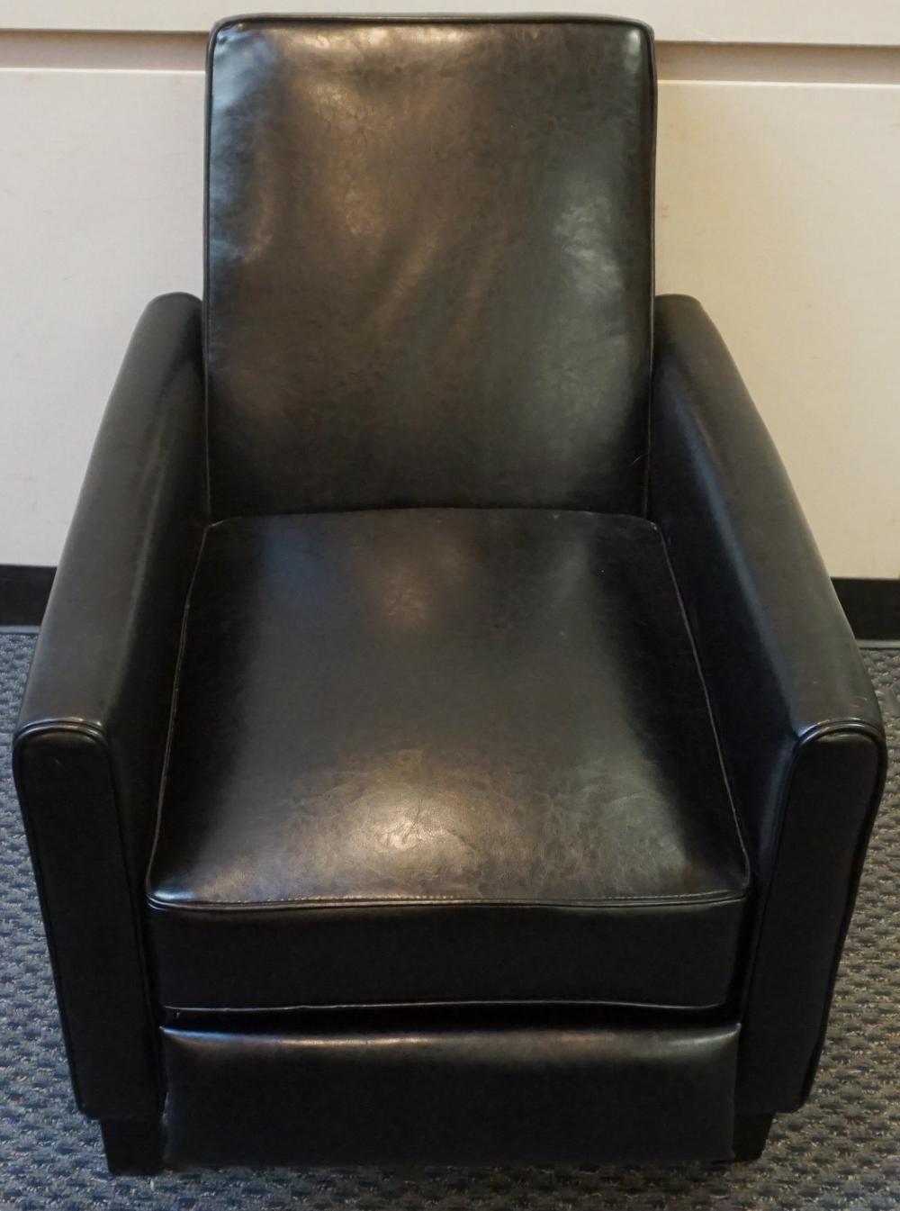 CONTEMPORARY BLACK LEATHER UPHOLSTERED 32e6b1