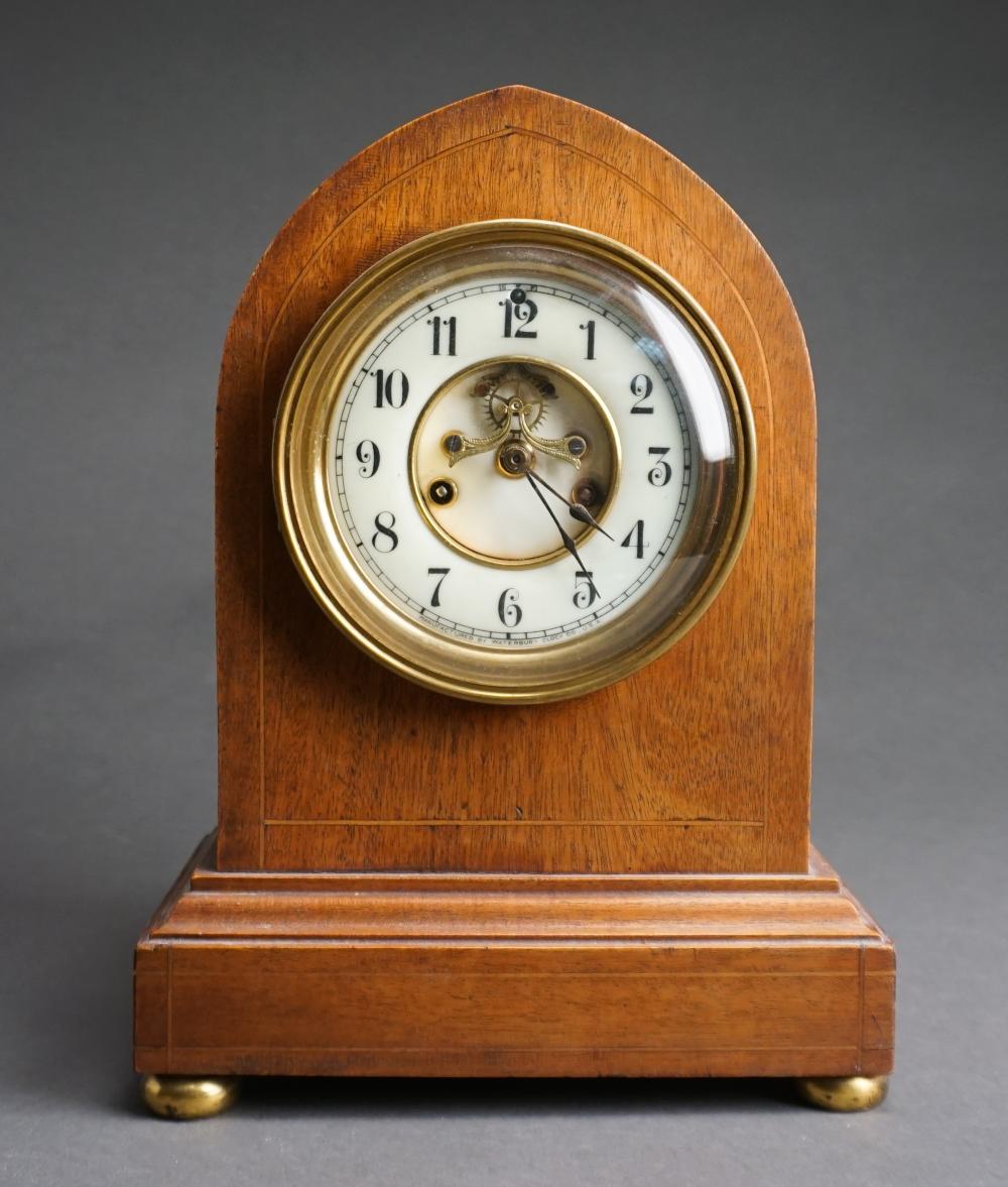 WATERBURY CLOCK CO. INLAID MAHOGANY