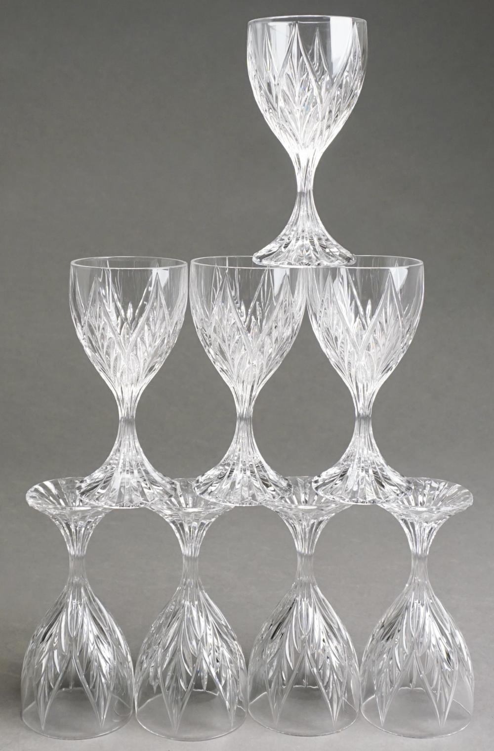 EIGHT CRYSTAL WHITE WINE GLASSESEight