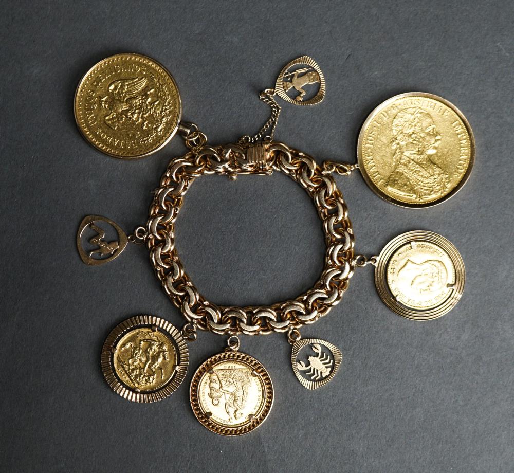 18-KARAT YELLOW-GOLD AND GOLD COIN CHARM