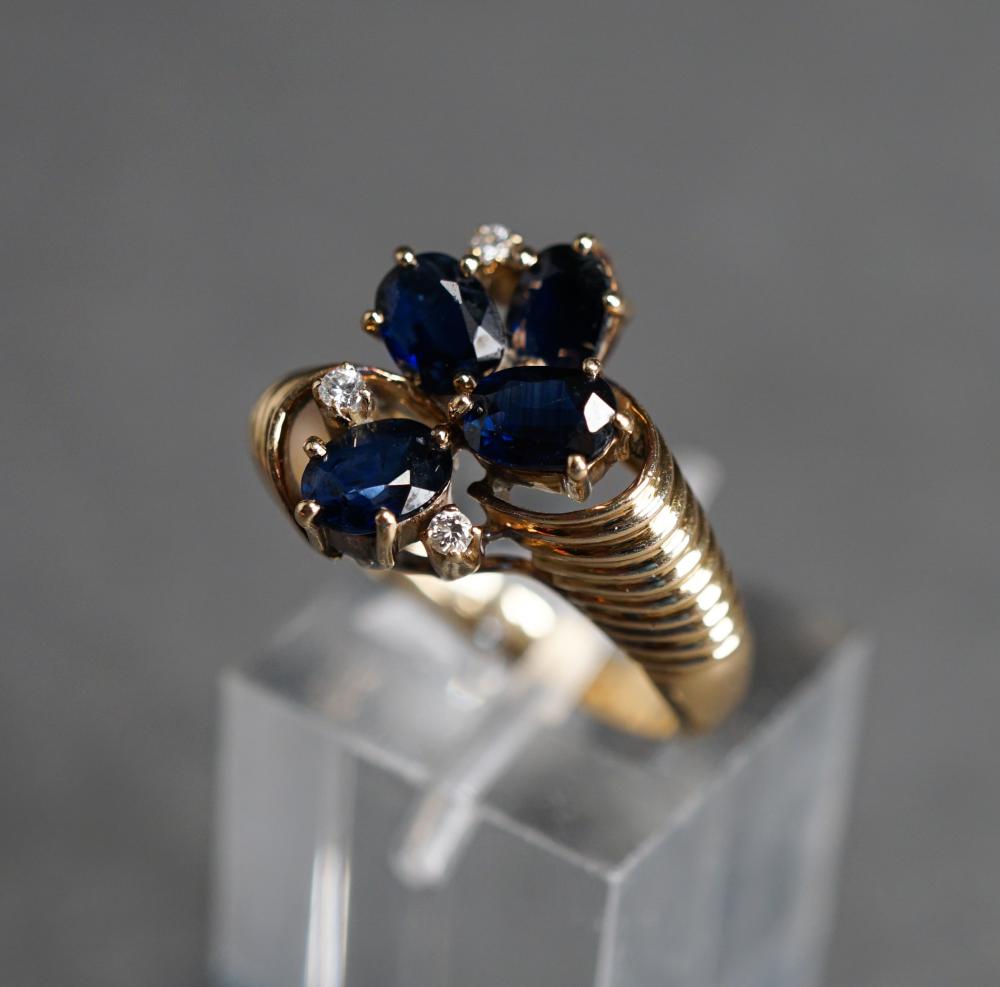 TESTED 14-KARAT YELLOW-GOLD, BLUE