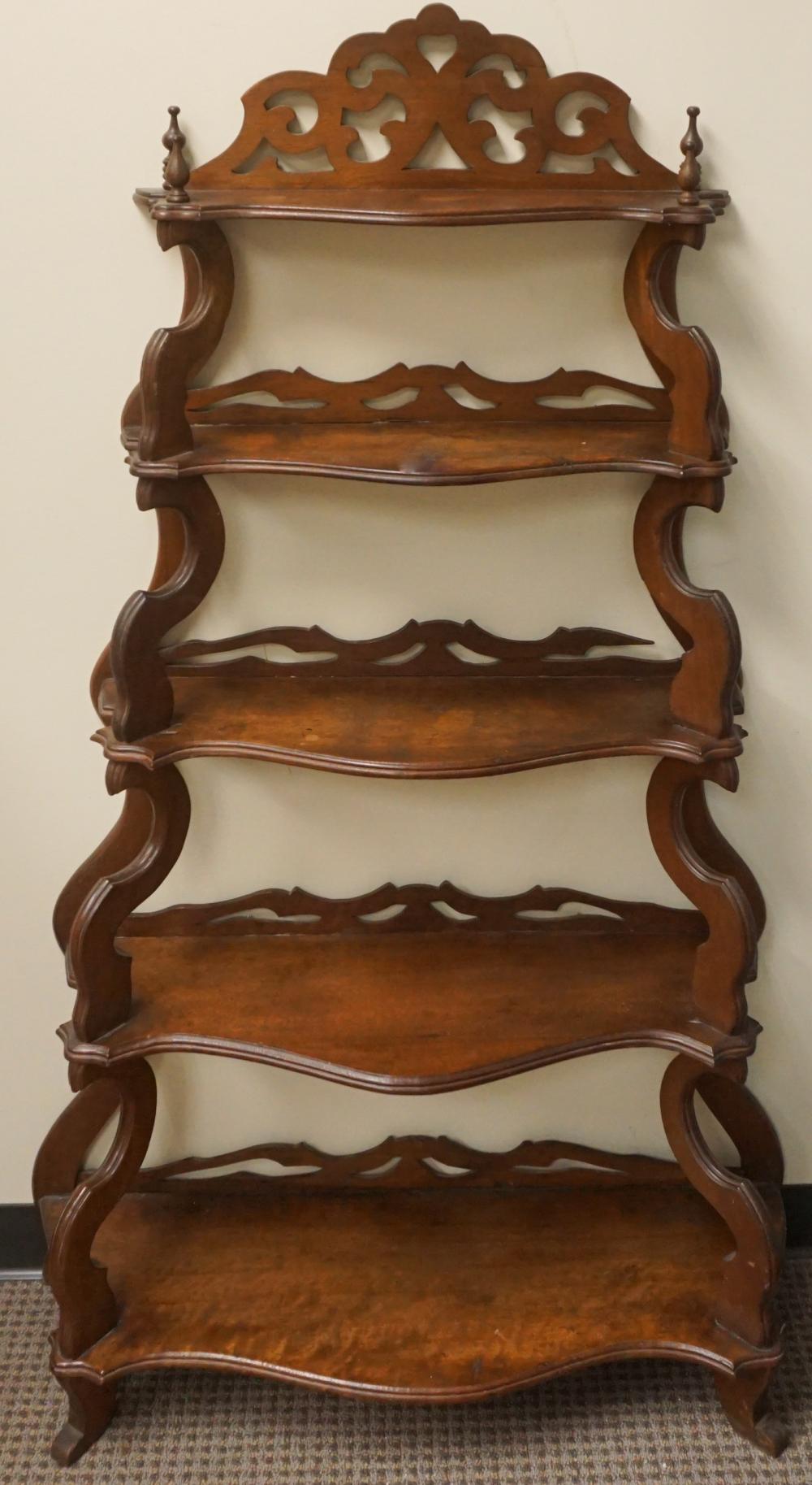 VICTORIAN ROCOCO MAHOGANY ETAGERE  32e7a1