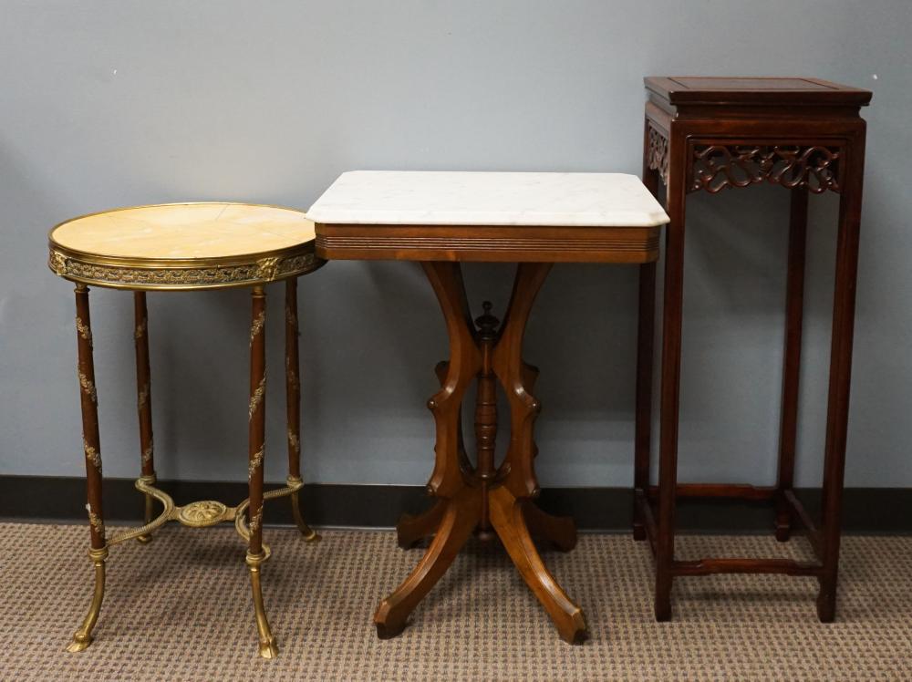 VICTORIAN MARBLE TOP SIDE TABLE,