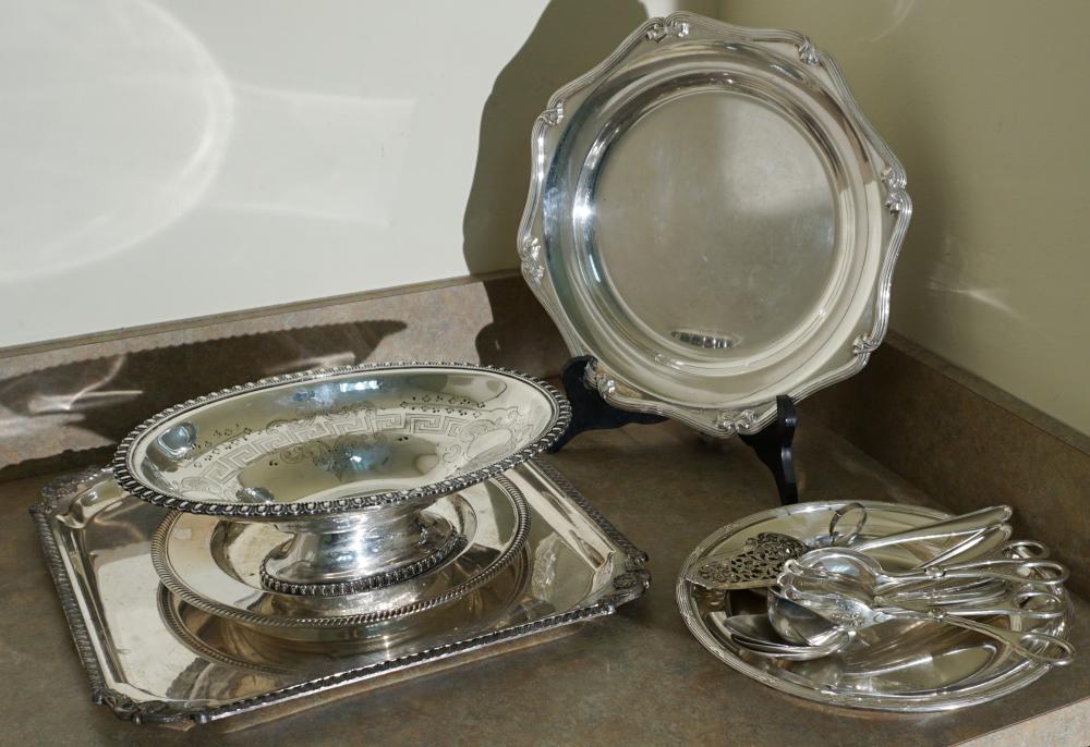COLLECTION WITH A SILVERPLATE PLATTER,