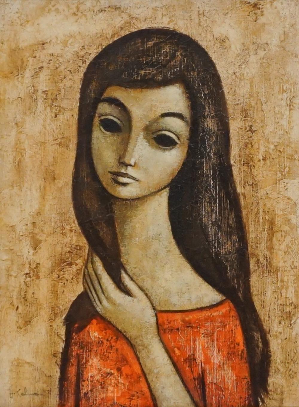 20TH CENTURY SCHOOL, PORTRAIT OF WOMAN,