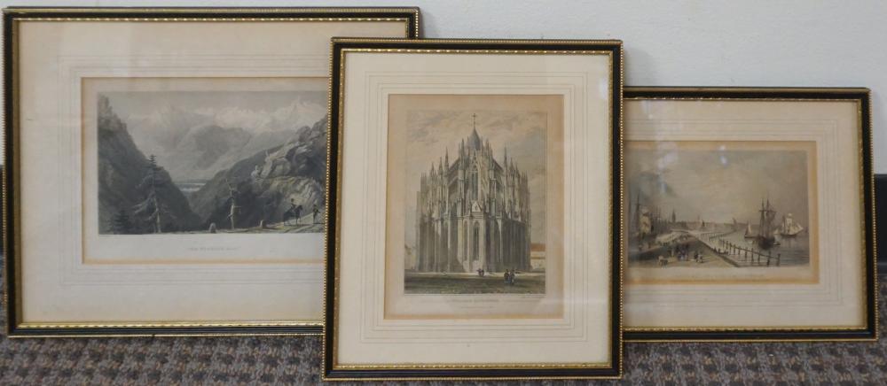 THREE FRAMED ENGLISH PRINTSThree 32e800