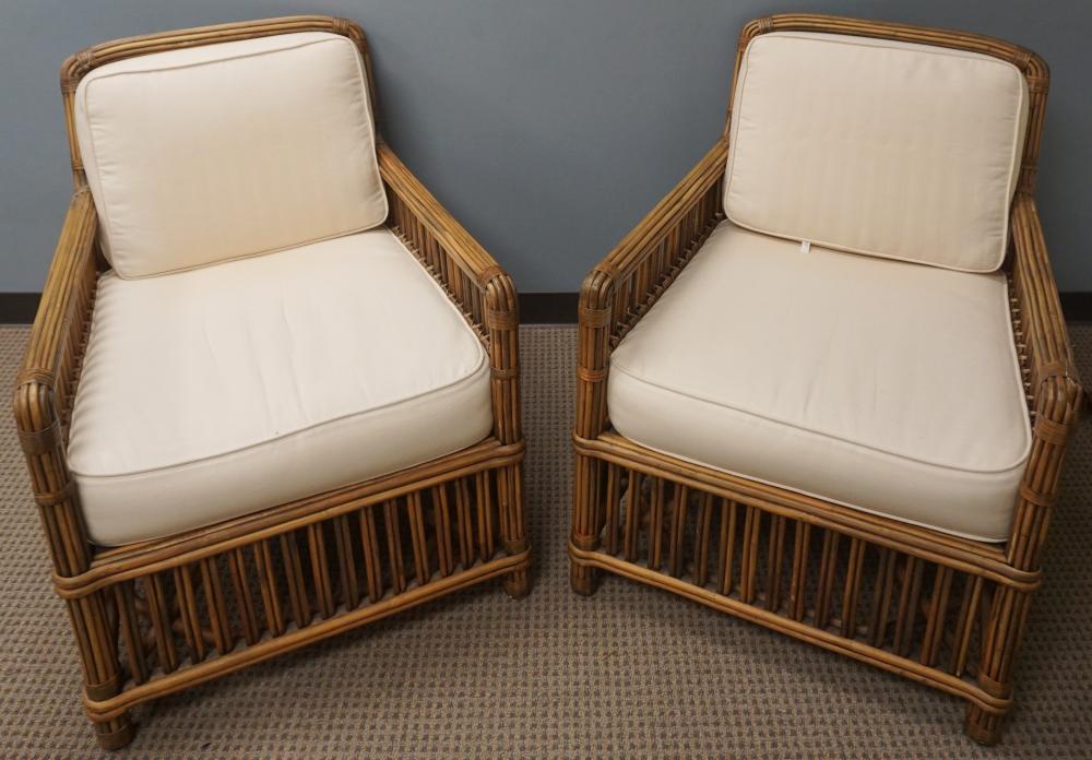 PAIR OF MODERN RATTAN LOOSE CUSHION