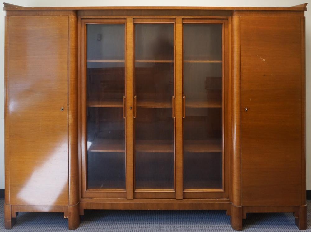 ART DECO STYLE GLASS FRONT BOOKCASE,