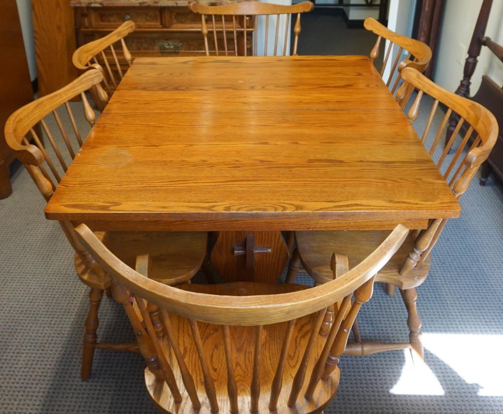 SET OF SIX OAK WINDSOR DINING CHAIRS