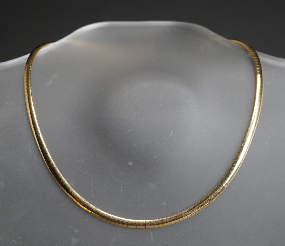 ITALIAN 14-KARAT YELLOW-GOLD OMEGA-COLLAR