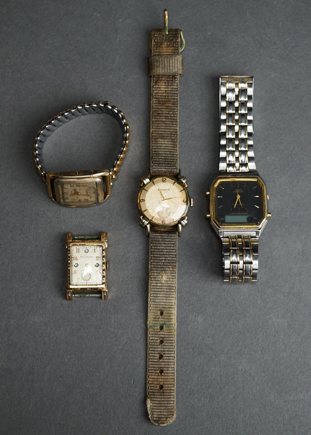 FOUR VINTAGE WRISTWATCHESFour Vintage