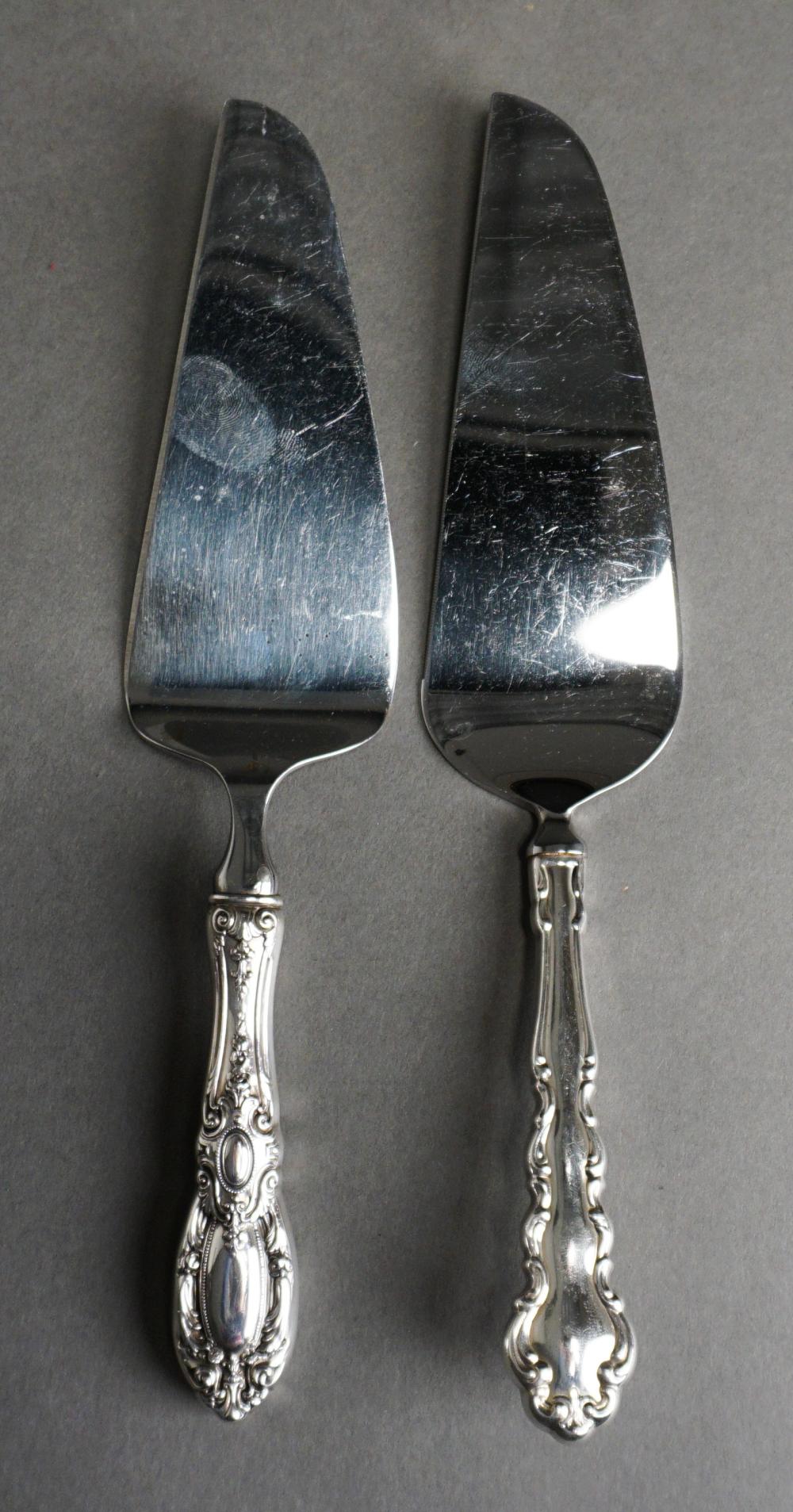 TWO STERLING SILVER HANDLED SERVERSTwo