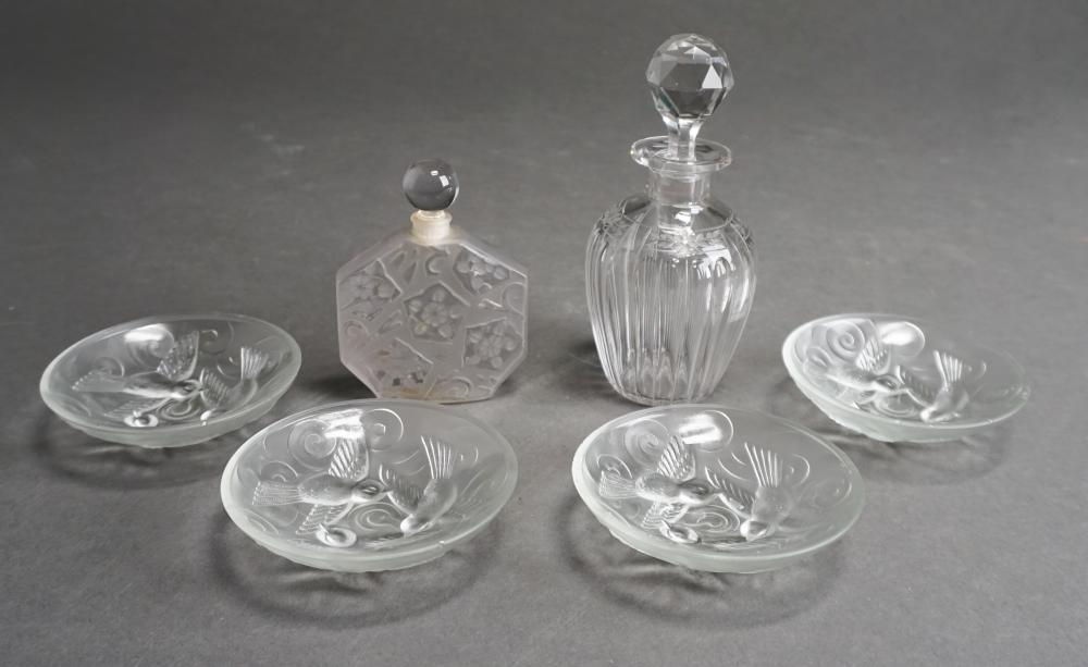 SET OF FOUR FRENCH GLASS BIRD DECORATED 32e912