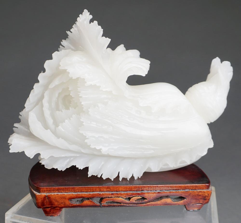 CARVED STONE CABBAGE SCULPTURE