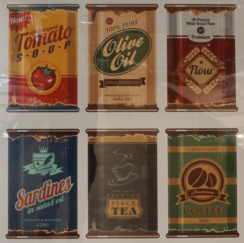 RETRO FOOD CANS COLLECTION, REPRODUCTION