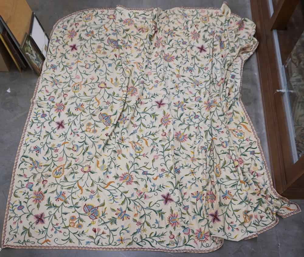 INDIAN CREWELWORK COTTON BEDSPREAD  32e975